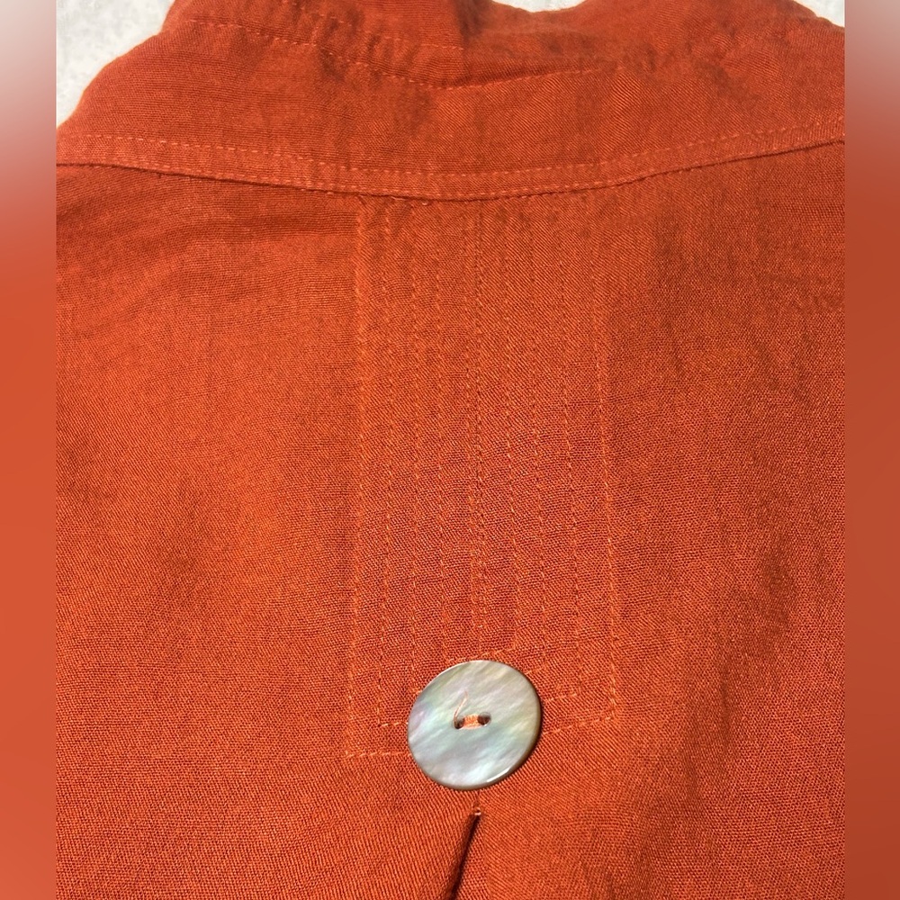 John Mark Rust Orange Button-Up Jacket Size S - image 7